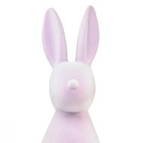 Artikel Osterhasen Deko Hase stehend – 2. Wahl – beflockt Flieder Lila H47cm