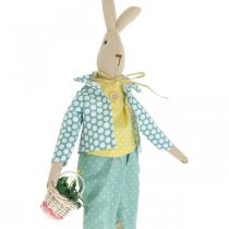 Artikel Osterhase aus Stoff, Hase mit Kleidung, Osterdeko, Hasenjunge H46cm