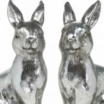 Artikel Deko Hase sitzend Osterdeko Silbern Vintage H17cm 2 St