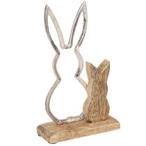 Artikel Deko-Hase Metall & Holz – Moderne Osterfigur im natürlichen Design 22cm 2 St