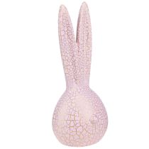 Artikel Hasenkopf Deko Ostern Rosa Gold Krakelee 10x11x28cm