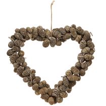 Artikel Herz Deko Zapfenherz Erlenzapfen Weiß gewaschen 24cm