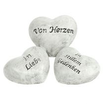 Artikel Herz mit Schrift grau 5,5cm 6 St