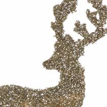 Artikel Dekostecker Hirsch Glitter Gold Sortiert 8/10cm 18 St
