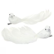 Artikel Hochzeitsdeko Tauben als Taubenpaar auf Clip Weiß 22cm 2 St