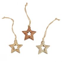 Artikel Holzanhänger Holzsterne Natur Christbaumschmuck Ø4,5cm 8 St