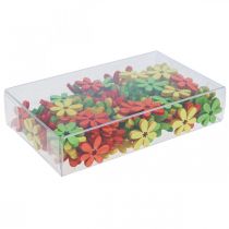 Artikel Holzblumen Streudeko Blüten Holz Orange/Gelb/Grün Ø2cm 144St