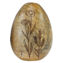 Artikel Holzeier Natur Mangoholz Ostereier aus Holz Blumendekor H10cm 3 St