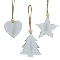 Artikel Holzhänger sort. Weiß 5-6cm 6 St