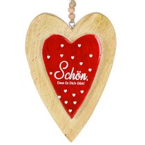 Artikel Holzherzen Deko Beschriftet Rot Weiß Hänger H18,5cm 2St