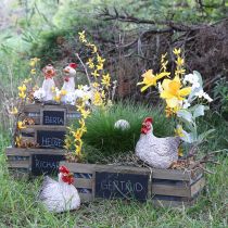 Artikel Holzkiste mit Tafel Kiste Pflanzkasten 40/35/30/25cm 4er-Set