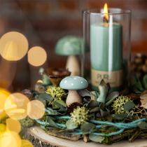 Artikel Holzpilze Deko Pilze Holz Fliegenpilze Grün Mint 5cm 8 St