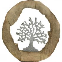 Artikel Deko Skulptur Baum im Holzring Tischdeko zum Stellen 22×21×4cm