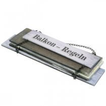 Artikel Holzschild zum Hängen Balkon-Regeln Schild Sommerdeko 38×65cm