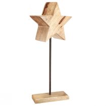 Artikel Holzstern Natur mit Stab Sockel Stern Deko 20x9,5x50cm