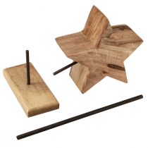 Artikel Holzstern Natur mit Stab Sockel Stern Deko 20x9,5x50cm