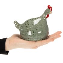 Artikel Keramik Huhn Deko Figur für Wohnbereich mit rustikalem Design und abstrakter Form 13cm 2St