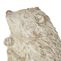 Artikel Igel Herbstdeko Figur Steinguss Weiß gewaschen H14,5cm