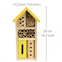 Artikel Insektenhotel Gelb Holz Insektenhaus Garten Nistkasten H26cm