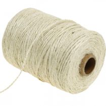 Artikel Jutekordel Weiß, DIY, natürliches Dekogarn, Schmuckband Ø2mm L200m