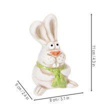 Artikel Osterhasen Figuren Handbemalte Keramik Deko Lustiges Design für Ostern dekorieren 11cm 4St