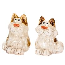 Artikel Keramik Katzen Deko Figuren Lustige Tierfiguren für Wohnzimmer Dekoration 8cm 4St