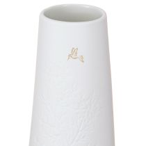 Artikel Keramikvase in Weiß Gold Vogel Deko Ø6,5cm H19cm 2 St
