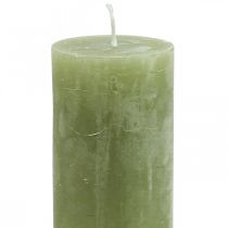 Artikel Durchgefärbte Kerzen Olivgrün Stumpenkerzen 50×100mm 4 St