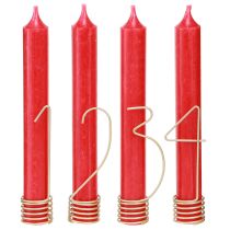 Artikel Kerzendeko Advent Zahlen 1-4 Mattgold Metall H10cm 4 St