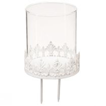 Artikel Kerzenhalter mit Dorn Teelichthalter Weiß H8cm 4 St