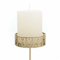 Artikel Florale Kerzenhalter zum Stecken Golden Ø7,4cm H12,5cm 4 St Antik-Optik