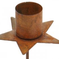 Artikel Stern Kerzenhalter zum Stecken Edelrost Adventsdeko 6cm 4St