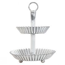 Artikel Etagere Shabby Chic Metall Weiß 2-stöckig Ø16,5cm