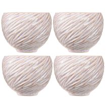 Artikel Kleine Keramikschalen in Rosa Spiral Dekor Ø9cm 4St