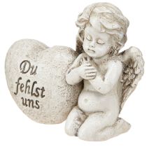 Artikel Kleiner Deko Engel mit Herz und Spruch Creme H5cm 6 St