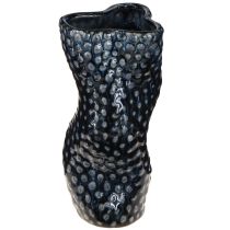 Artikel Korallen Deko Vase Keramik Blau Beige Geschwungen H20cm