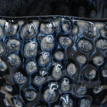 Artikel Korallen Deko Vase Keramik Blau Beige Geschwungen H20cm