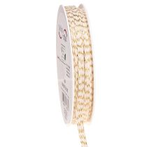 Artikel Kordel Baumwolle Gold und Creme Baumwollband 7mm 15m