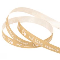 Artikel Kräuselband „Mit Liebe verpackt“ Geschenkband 10mm 150m