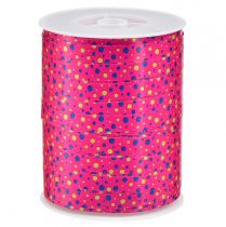 Artikel Kräuselband Geschenkband Pink mit Punkten 10mm 250m