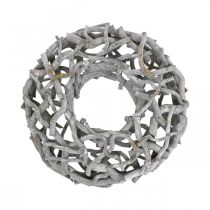 Artikel Dekokranz Holzkranz Grau gekalkt Korkenzieherweide Ø40cm