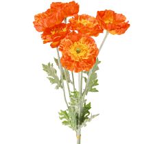 Artikel Künstliche Mohnblumen Sommerblumen Orange Ø7cm L78cm 3St
