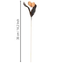 Artikel Künstliche Wachteleier Deko Federn am Stab 36cm 12St