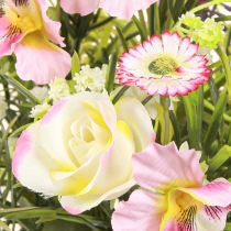 Artikel Kunstblumenstrauß in Creme Rosa Lila Grün Ø18cm H25cm