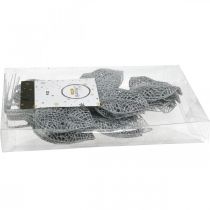 Artikel Kunstpflanzen, Zweig Deko, Deko Blatt Silbern Glitter L36cm 10 St