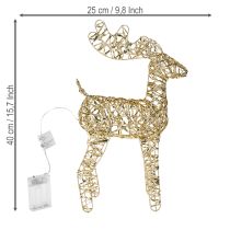 Artikel LED Rentier Metall Weihnachtsdeko Indoor Golden H40cm