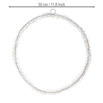 Artikel LED Ring Metall Deko zum Hängen Silber Warmweiß 30cm