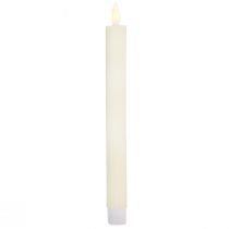Artikel LED Stabkerzen mit Timer Rillenkerzen Creme 24,5cm 4St