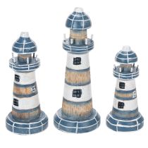 Artikel Leuchtturm Dekoration maritimer Stil für Wohnzimmer und Terrasse 20cm Set à 3St