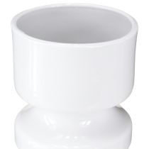 Artikel Metall Blumenvase in Creme Weiß Emaille Ø9cm H17,5cm